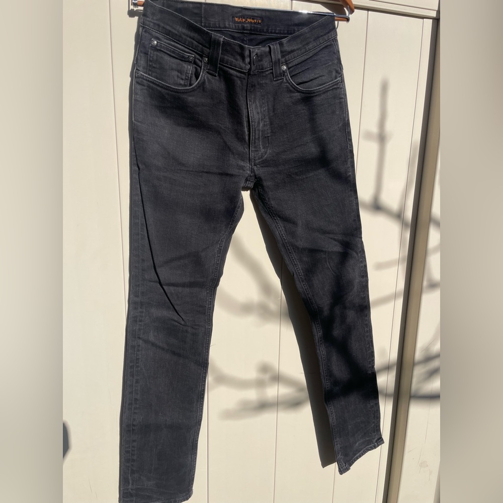 COPY - Black Nudie Jeans, model Thin Finn.  Very good condition.